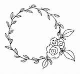Wreath Drawing Printable Floral Embroidery Patterns Coloring sketch template