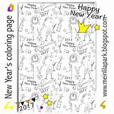 Coloring Silvester Year Freebie sketch template