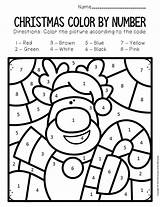 Christmas Number Color Worksheets Preschool Rudolph Kindergarten Letter Coloring Printables Kids Activities Colors Numbers Pages Activity Pre Letters Lowercase December sketch template