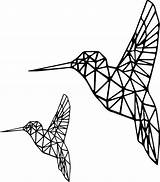 Geometrische Kolibrie Kolibri Geometrisch Vormen Tekening Bezoeken Afkomstig sketch template