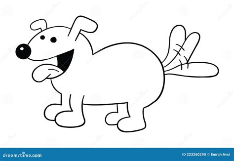 cartoon dog  happy  wagging  tail vector illustration stock