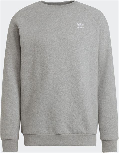 adidas originals adicolor essentials trefoil crewneck sweatshirt medium grey heather  au