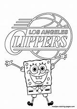 Coloring Pages Clippers Nba Angeles Los Spongebob Browser Window Print sketch template