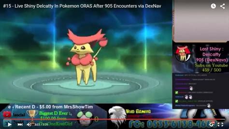 15 live shiny delcatty in pokemon oras after 905 encounters via dexnav youtube