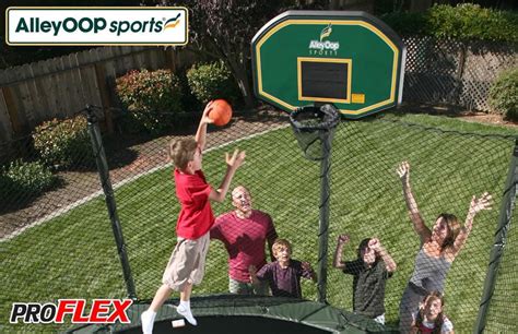 alleyoop proflex trampoline basketball set   stock bergfeld recreation