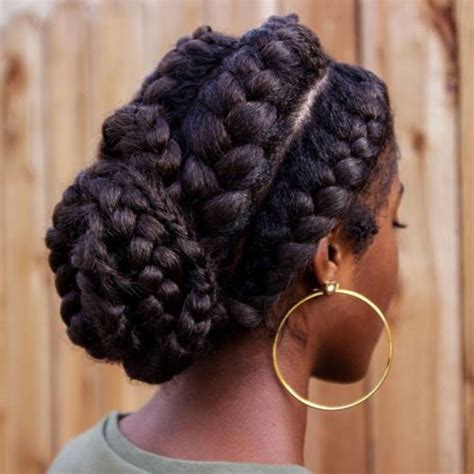 big goddess braids and a low bun box braids hairstyles flat twist