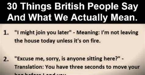 What British People Say Can Be Very Different From What