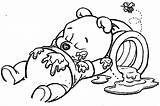Pooh Coloring Winnie Pages Baby Bear Drawing Classic Friends Sleeping Kids Printable Clipart Tiger Wecoloringpage Colouring Line Color Outline Bag sketch template