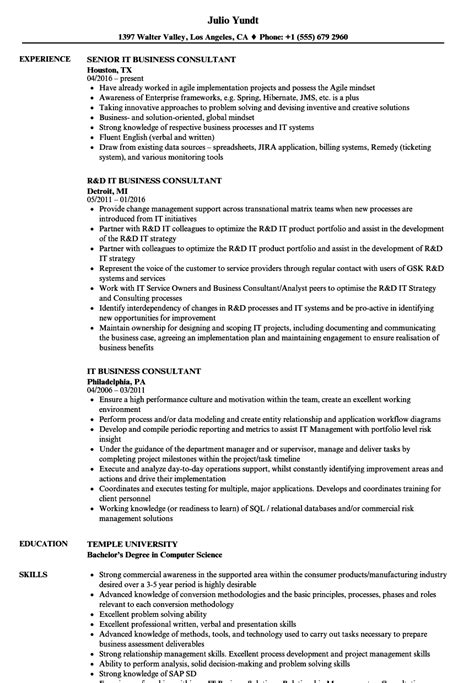 business consultant resume sample