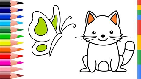 draw butterfly cat coloring pages butterfly drawing cat coloring