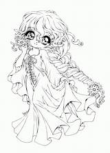 Coloring Anime Princess Fairy Gothic Print sketch template