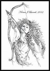 Archeress Elven Zentangle Tangles Elf Graphite Roughly Micron sketch template
