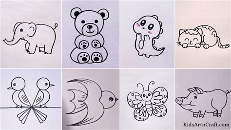easy animal drawing ideas  kids kids art craft
