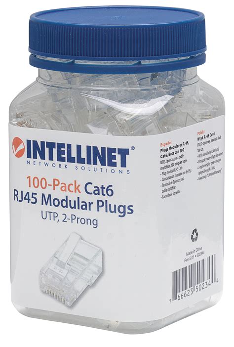 intellinet  pack cat rj modular plugs