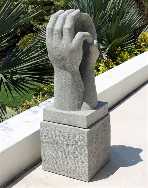 engage contemporary stone garden sculpture