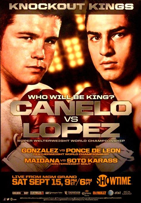 canelo vs lopez knockout kings original boxing poster 2 x 3 rare