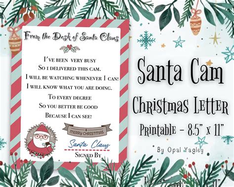 santa cam letter printable  printable world holiday