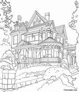 Mansion Favoreads Designlooter Colouring Bosque Coloringart Mansiones Piano sketch template