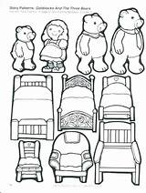 Goldilocks Coloring Bears Three Pages Printable Getdrawings Getcolorings sketch template