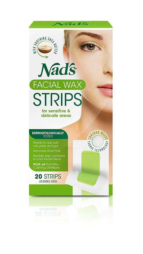 nads facial wax strips pack    face chin  upper lip waxing supplies