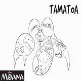 Coloring Moana Pages Tamatoa Printable Print Sheets Size Movie sketch template