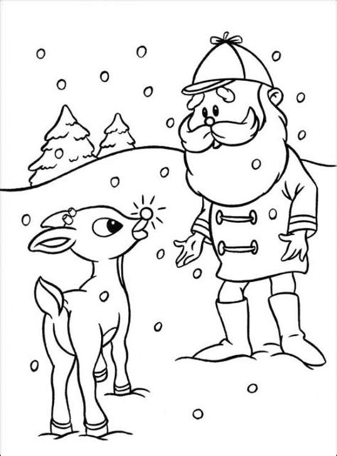 rudolph  red nosed reindeer coloring pages  santa rudolph