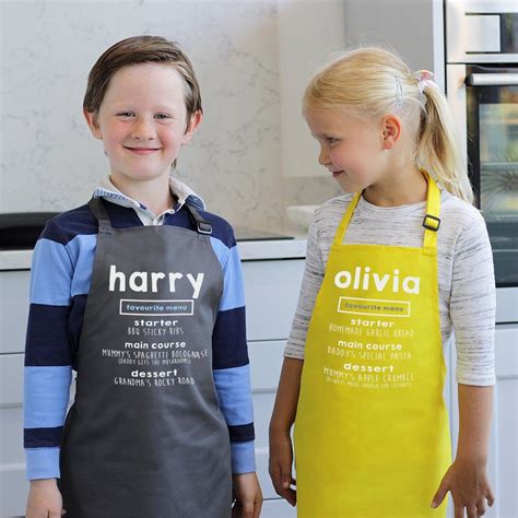 personalised kids cooking apron childs custom baking apron
