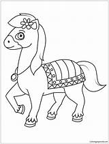 Pages Cartoon Cute Horse Coloring Color Adults sketch template