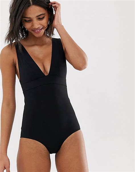And Other Stories V Neck Swimsuit In Black Asos