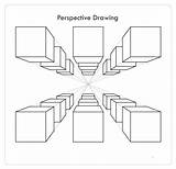 Menggambar Perspektif Cubes Example Animeoutline Semakin Dasar Berhubungan Kecil Objek sketch template