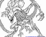 Alien Coloring Pages Xenomorph Scary Drawing Predator Queen Vs Line Tattoo Aliens Printable Adults Draw Colouring Drawings Getdrawings Color Outline sketch template