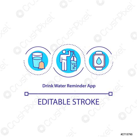 drink water herinnering app concept pictogram stock vector  crushpixel