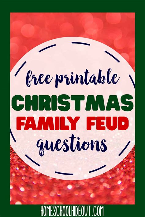printable family feud christmas questions homeschool hideout