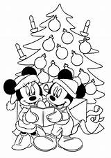 Mouse Christmas Minnie Coloring Pages Disney Mickey Tree Large Kids Printable Sheets Book Cartoon sketch template