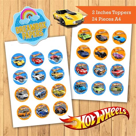 hot wheels toppers birthday cupcake toppers tags stickers etsy cars