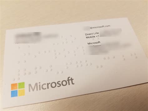 received  microsoft business card  braille direct  braille