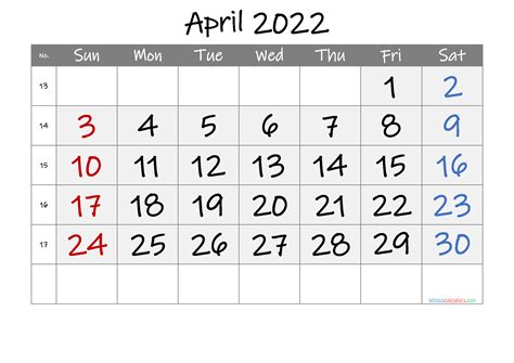 printable april  calendar premium
