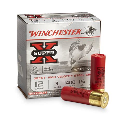 winchester super   gauge    oz waterfowl high velocity xpert steel shot  rounds
