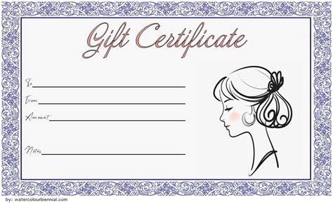 fresh  printable beauty salon gift certificate templates