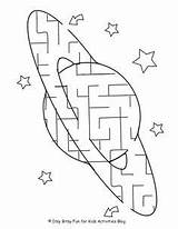 Vbs Galaxy Space Open Kids Maze Coloring Crafts sketch template