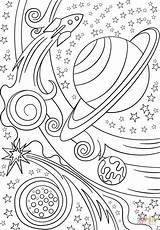 Coloring Space Pages Planet Printable Outer Adult Kids Mandala Adults Sheets sketch template