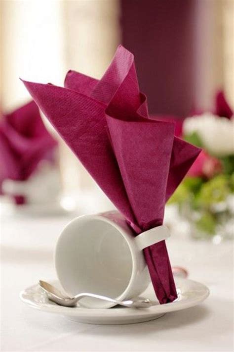 beautiful examples  napkin folding art  design