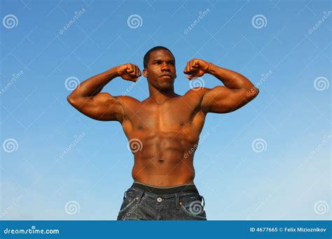 muscular man flexing royalty  stock photo image