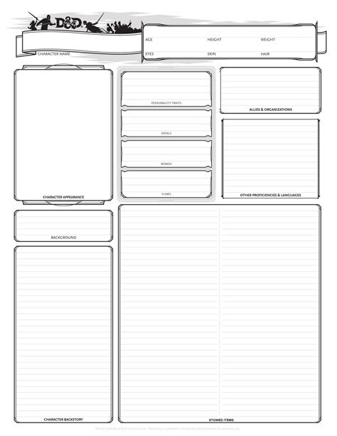dd  alternate character sheets character sheet template dnd