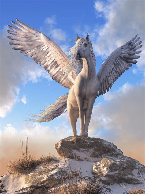 pegasus  winged horse digital art  daniel eskridge fine art america