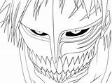 Bleach Coloring Pages Ichigo Hollow Anime Manga Color Template Mask Getcolorings Lineart Getdrawings Printable Colorings sketch template
