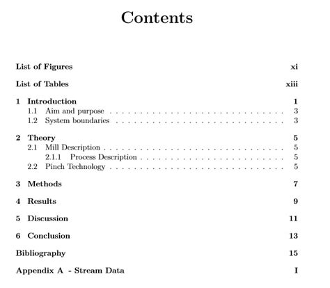 sectioning matching toc   title  document  appendix