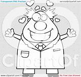 Hug Scientist Wanting Chubby Male Happy Outlined Coloring Clipart Cartoon Vector Thoman Cory sketch template