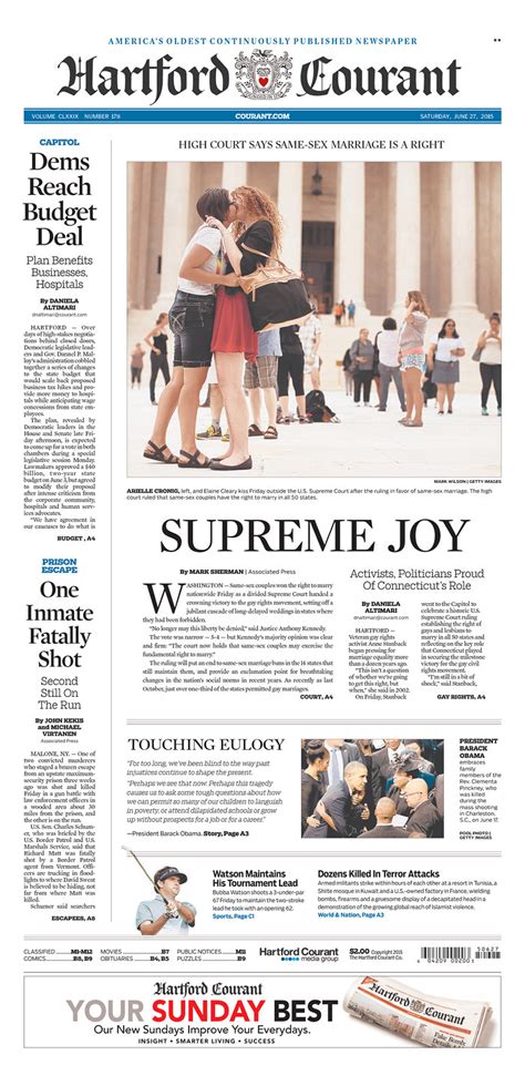 front page news newspapers nationwide cover freedom to marry ruling freedom to marry