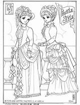 Bustle Coloring Pages Template Fashion sketch template